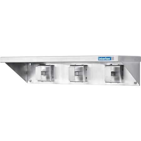 Interion By Global Industrial Interion 16inW Coat Rack with Shelf, Stainless Steel, Silver 695717